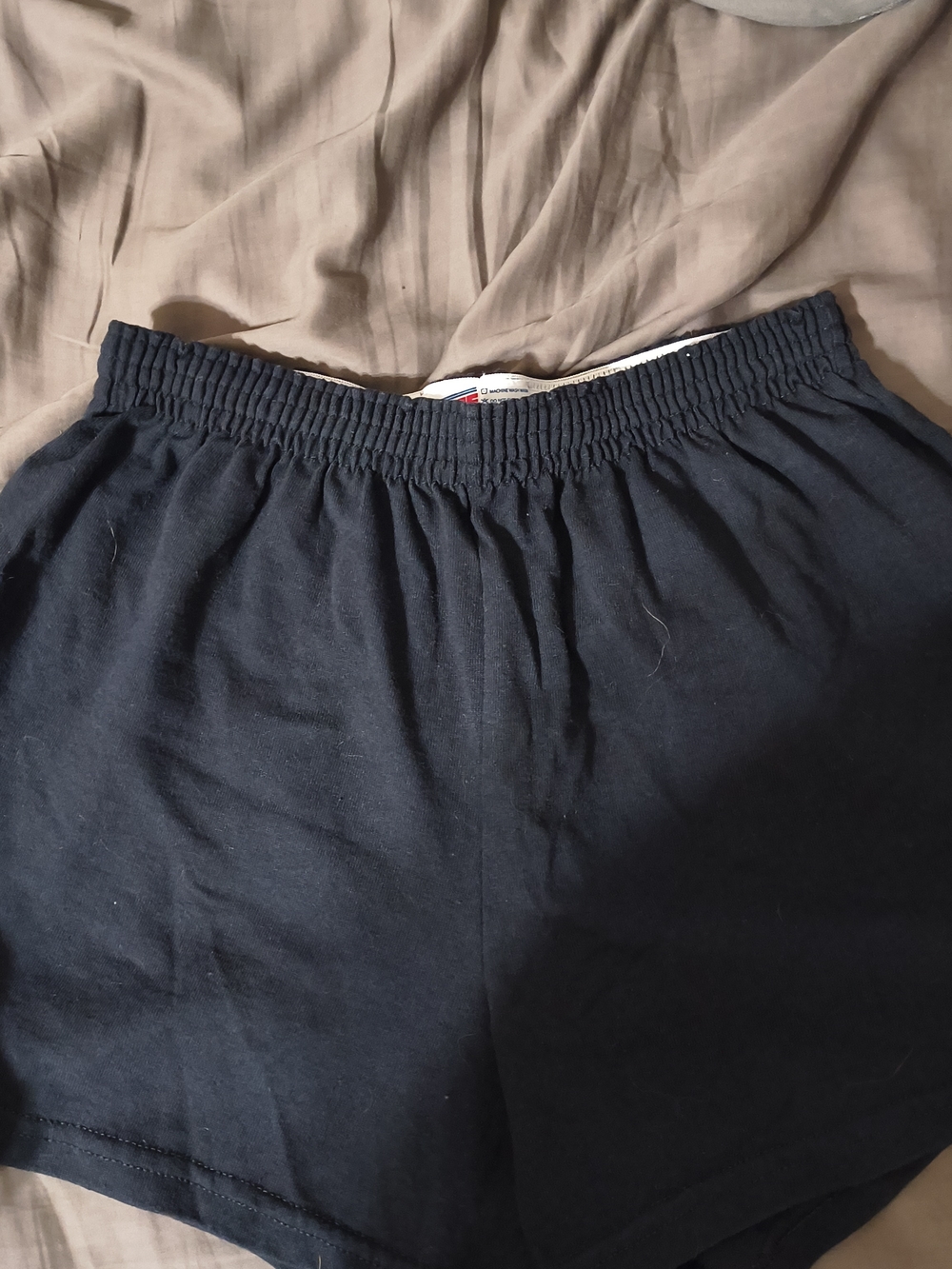 Soffe Casual Black Elastic Waist Cotton Shorts